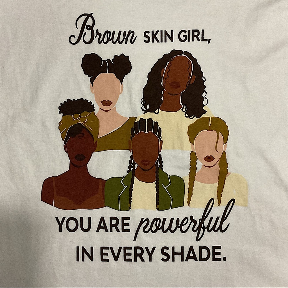 NWT DESIREE Brown Skin Girl You Are Powerful In Every Shade Girls T-Shirt Sz 1X